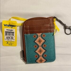 Wrangler Brown and Teal Card Holder